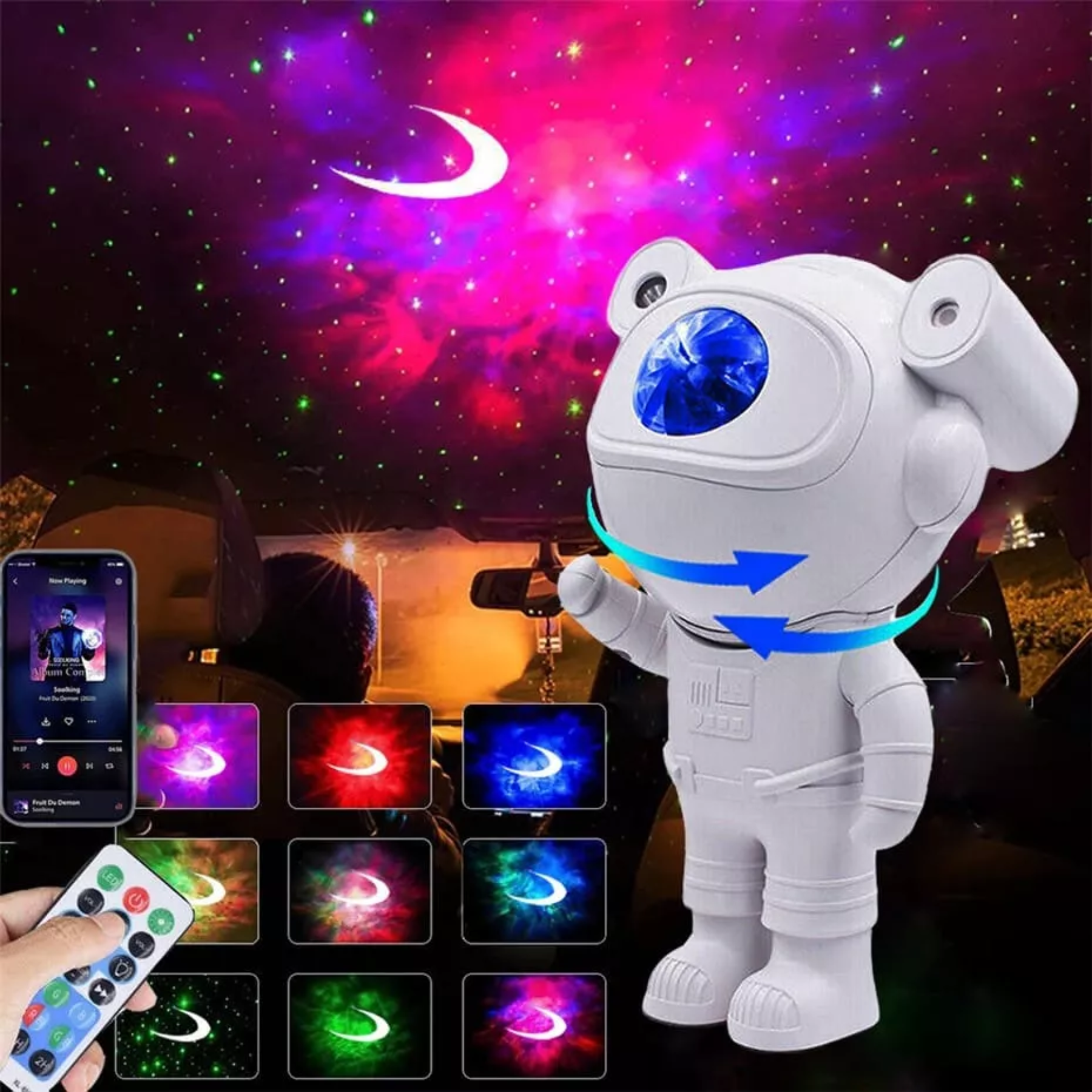 PROYECTOR GALAXIA LAMPARA ASTRONAUTA